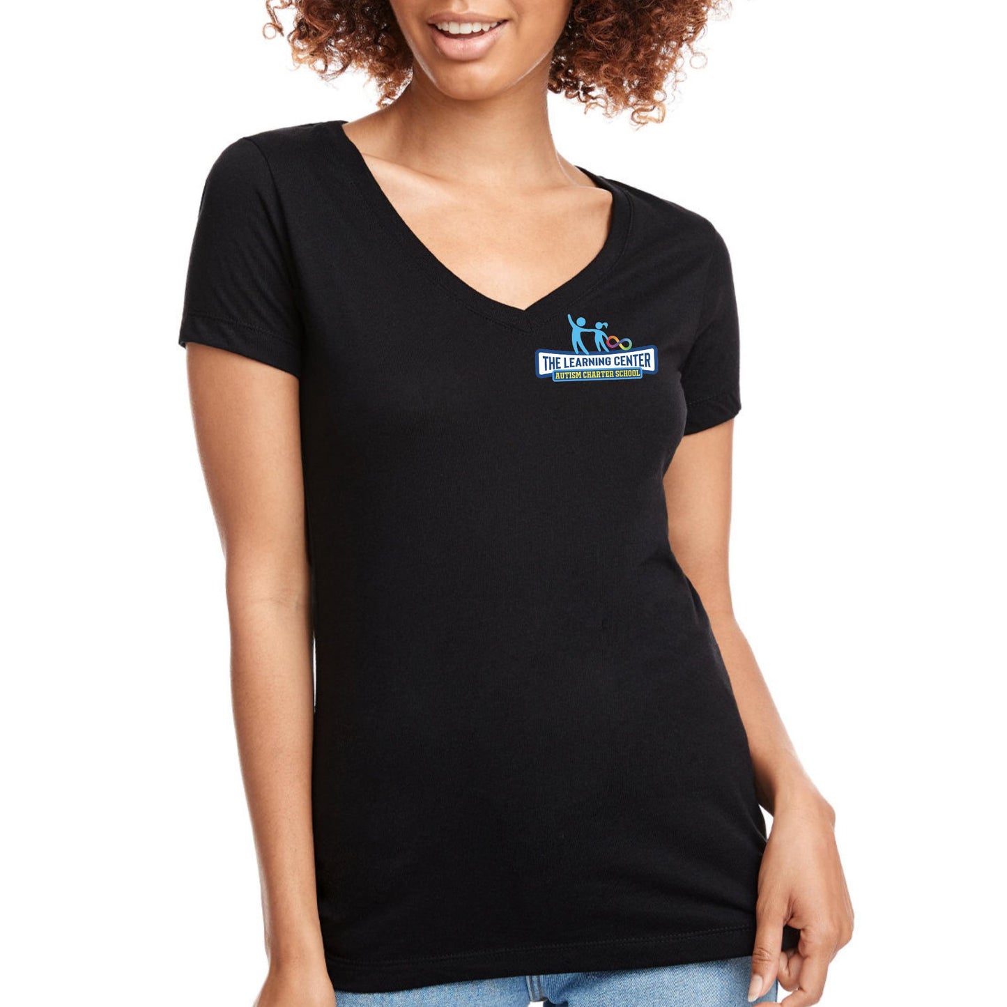 TLC Logo Shirts Ladies V-Neck Black