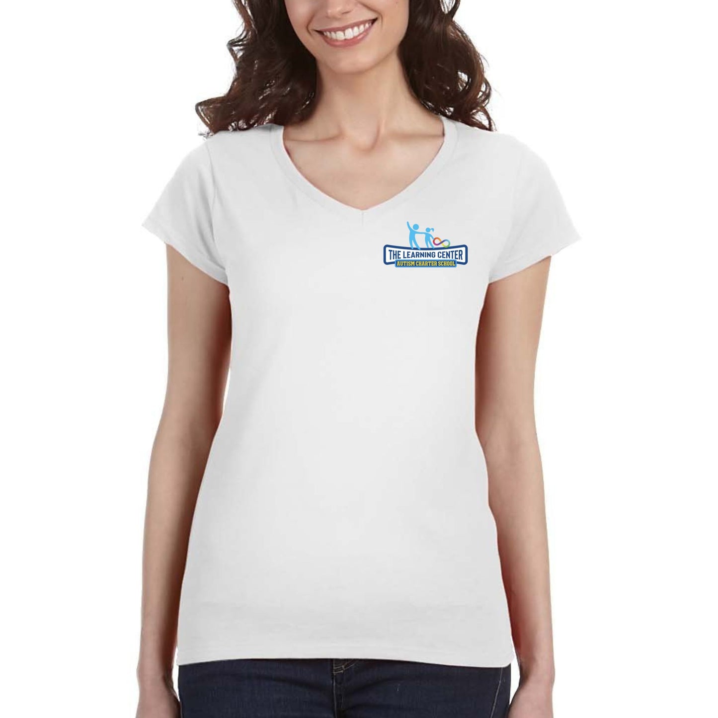 TLC Logo Shirts Ladies V-Neck White