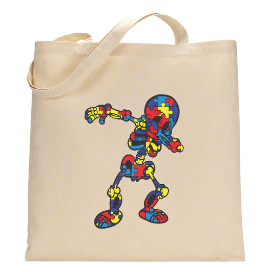 Canvas Tote Bag Dabbing Skeleton