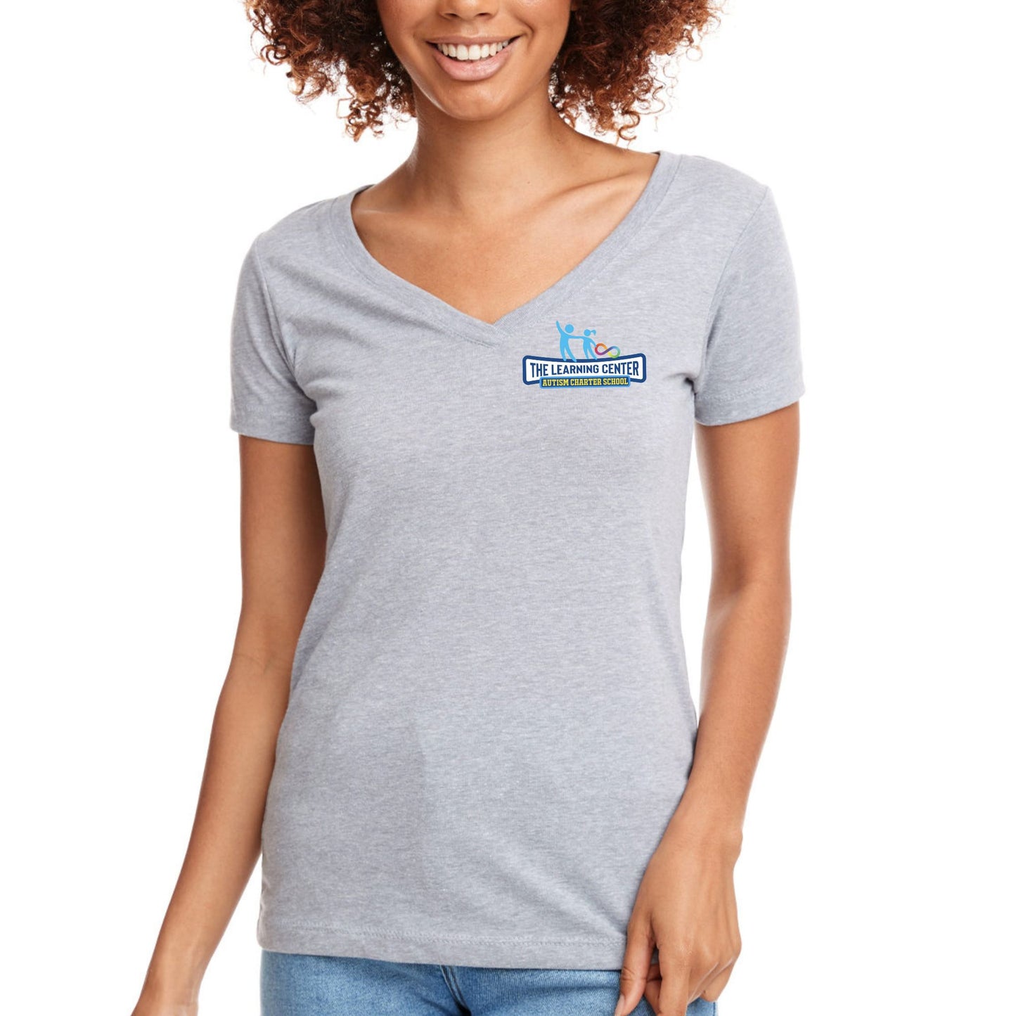 TLC Logo Shirts Ladies V-neck Sport Grey